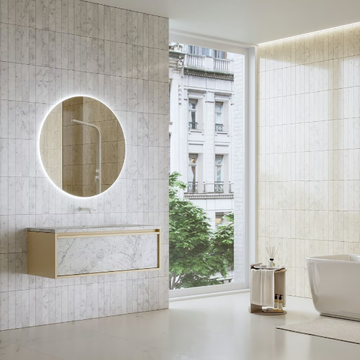 NORDIC WALL-MOUNTED - Wall-mounted marble vanity unit with integrated washbasin by Maami Home - view 3